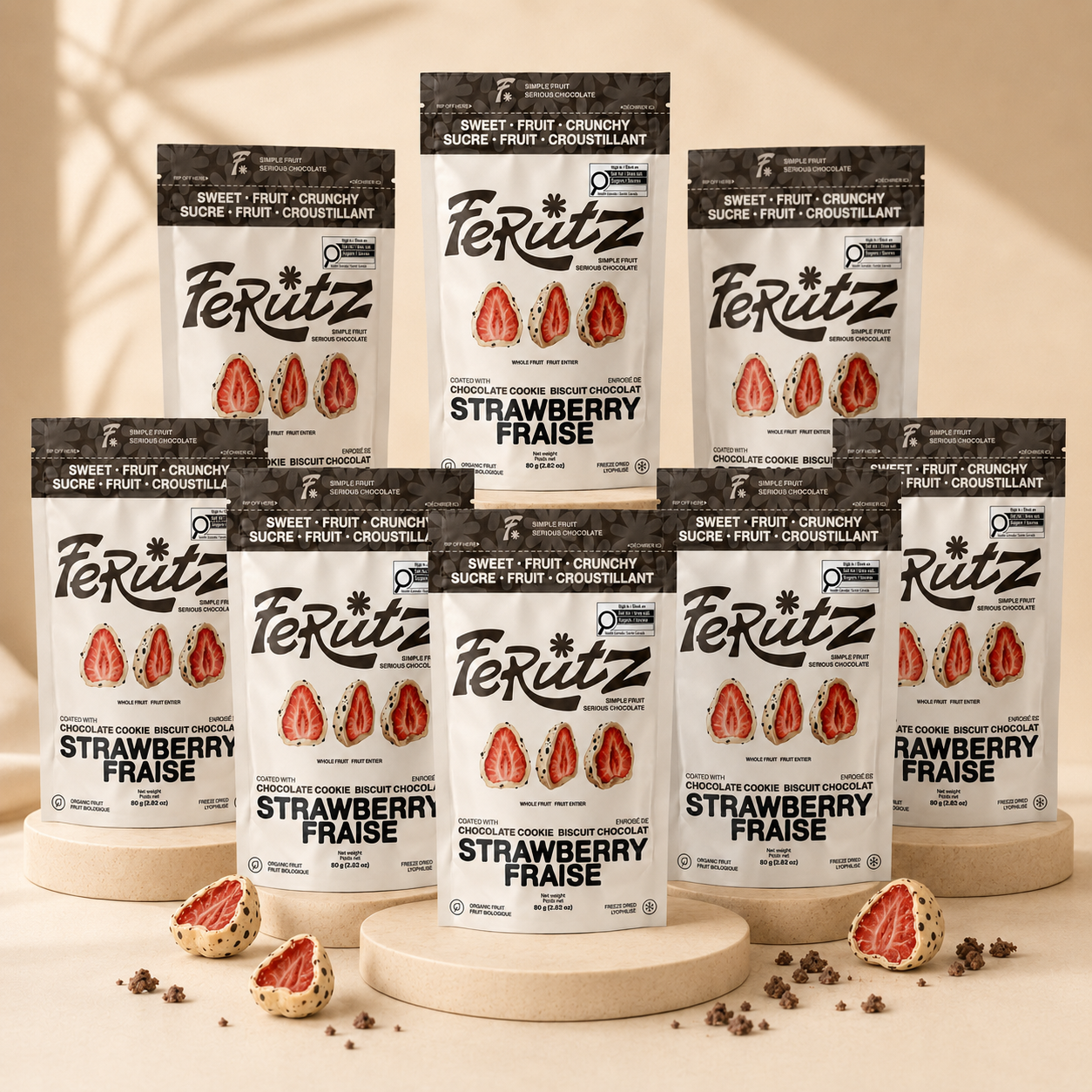 Family Pack: 8-Pack White Chocolate Cookie-Covered Strawberries