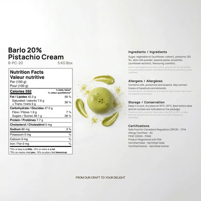 5 kg Pistachio Cream 20% – Foodservice Tub